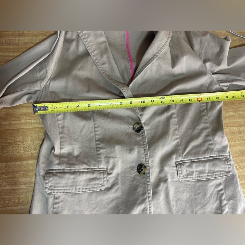 Talbots khaki colored cotton feel blazer jacket women’s size 10 - Picture 14 of 16